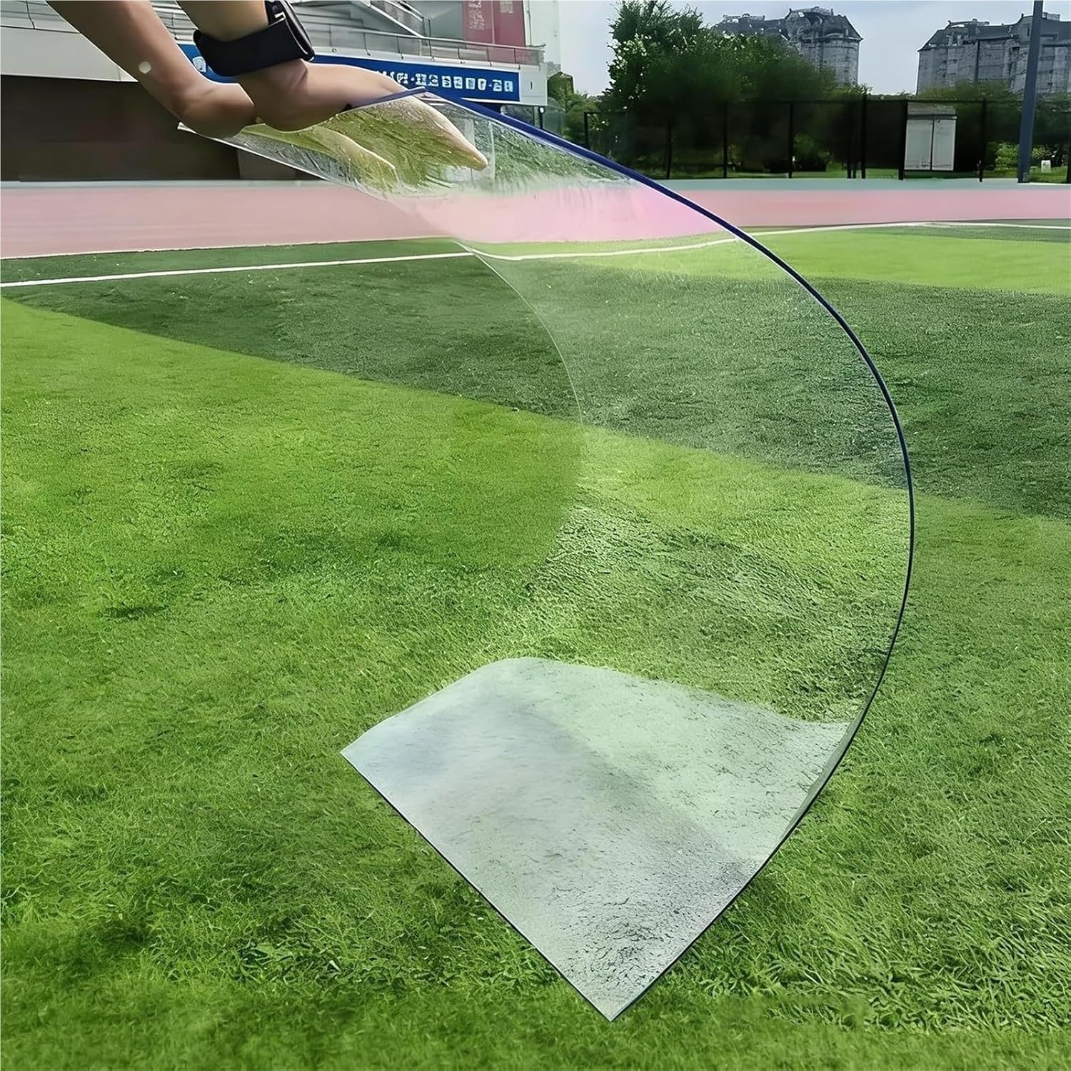 Acrylic Lightweight Sheet Bendable with Protective Film, 1.22mm Strong Impact PC Endurance Board, Greenhouse Patio Roof Shade Rain Canopy Cover, for Guards/Wedding Sign(1.2x6m/3.9 * 19.7ft)