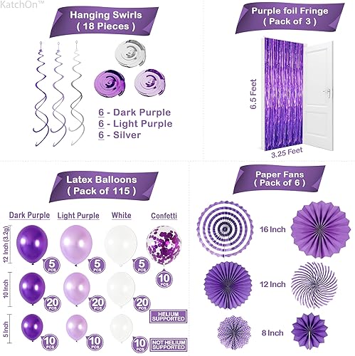 Miniatura 4 de KatchOn, Juego de decoraciones 2024, enorme, paquete de 155 globos para arco de globos 2024, globos 2024, telón de fondo con flecos, decoraciones de