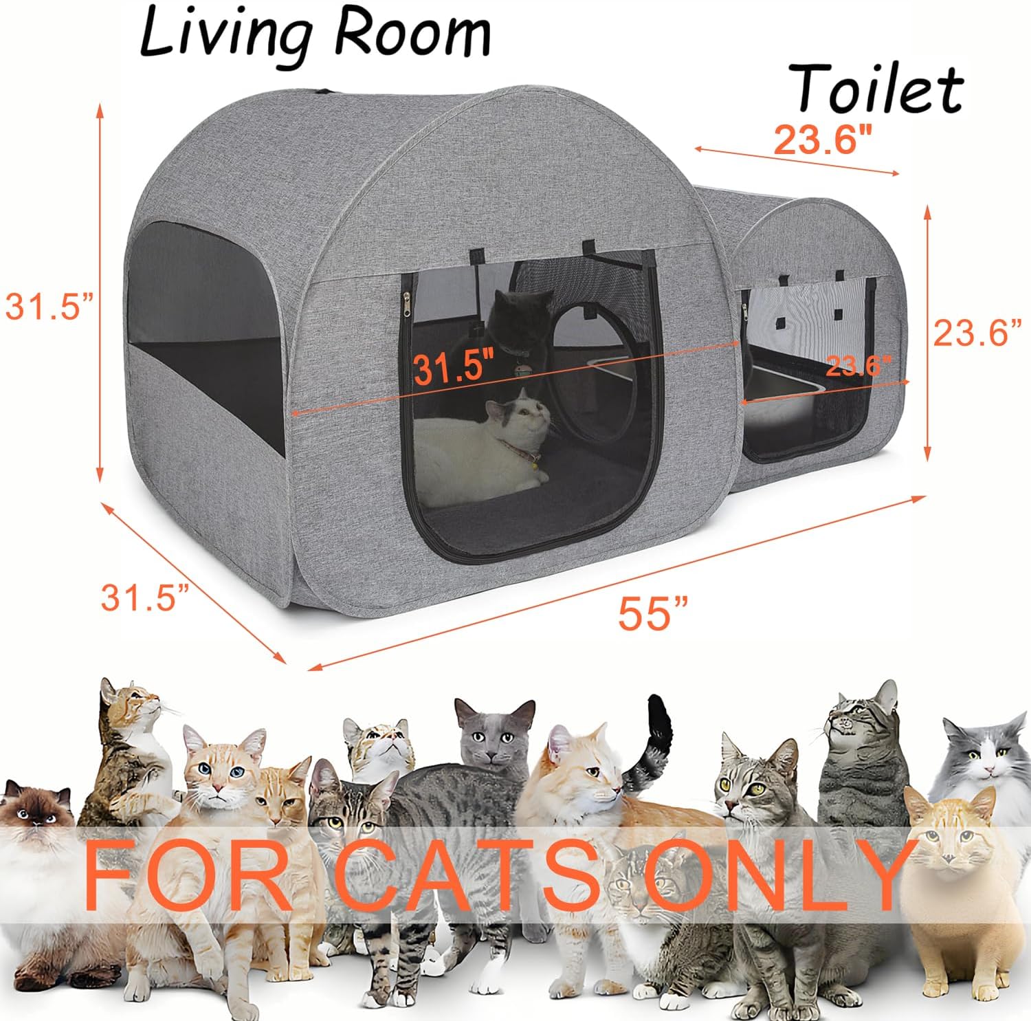 LUCKITTY Portable Cat Playpen: The Ultimate Indoor/Outdoor Retreat for Your Feline Friend!