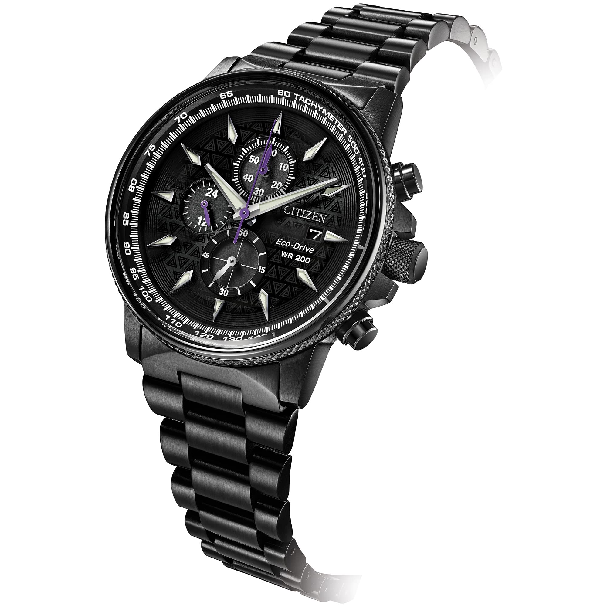 Citizen Eco Drive Mens Marvel Black Panther Watch Black Ion