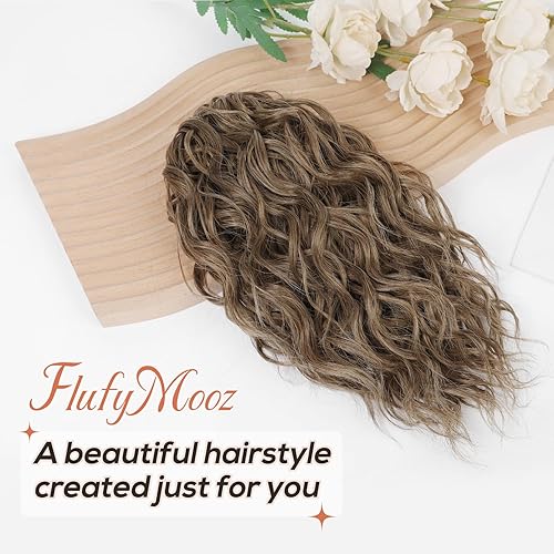 Miniatura 2 de Flufymooz Extensión de cola de caballo, extensión de cola de caballo de 12 pulgadas, extensiones de cabello sintético natural para mujeres (rubio