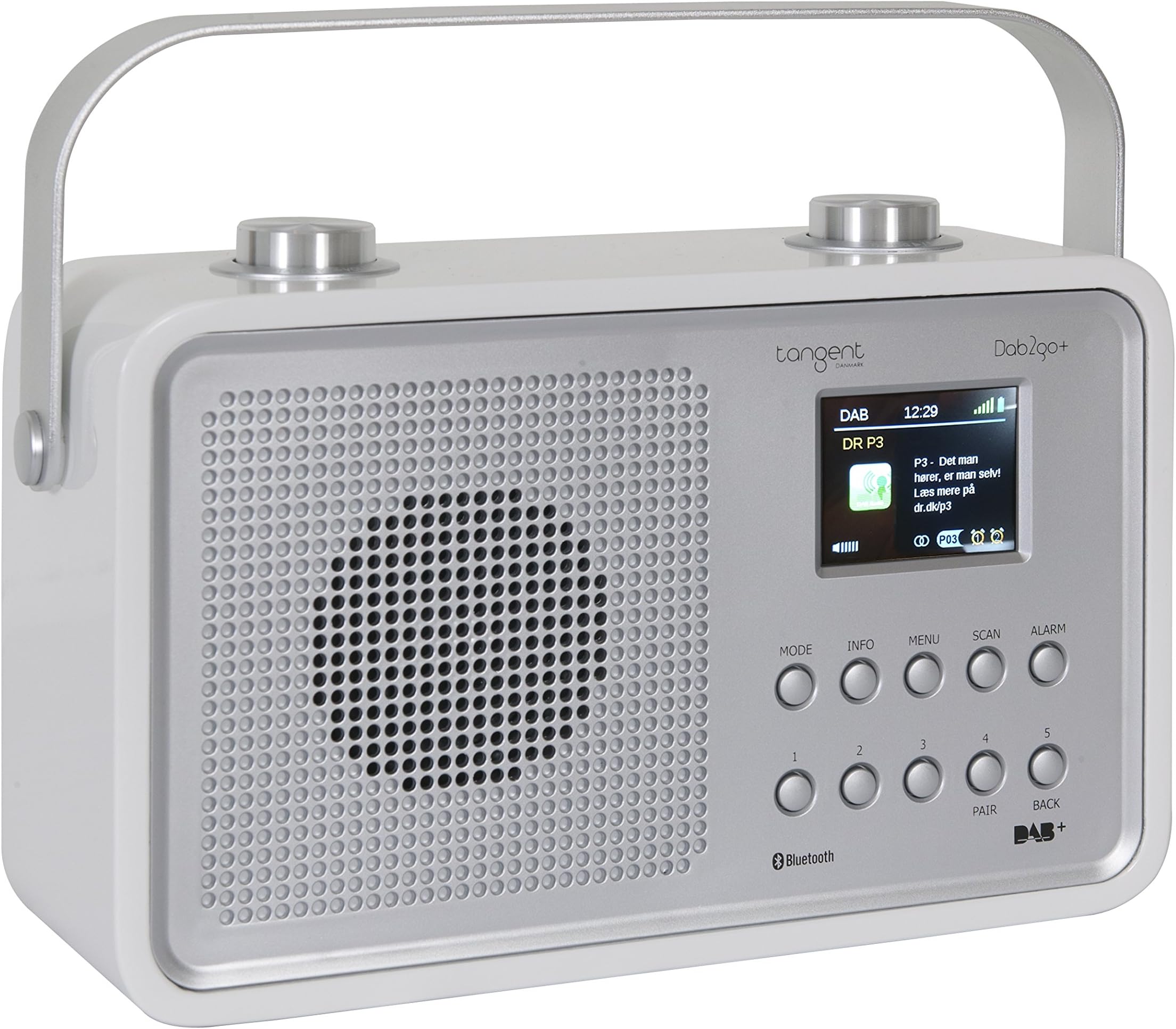 Tangent DAB2go+ Bluetooth/DAB+/FM Portable Radio (White High Gloss)