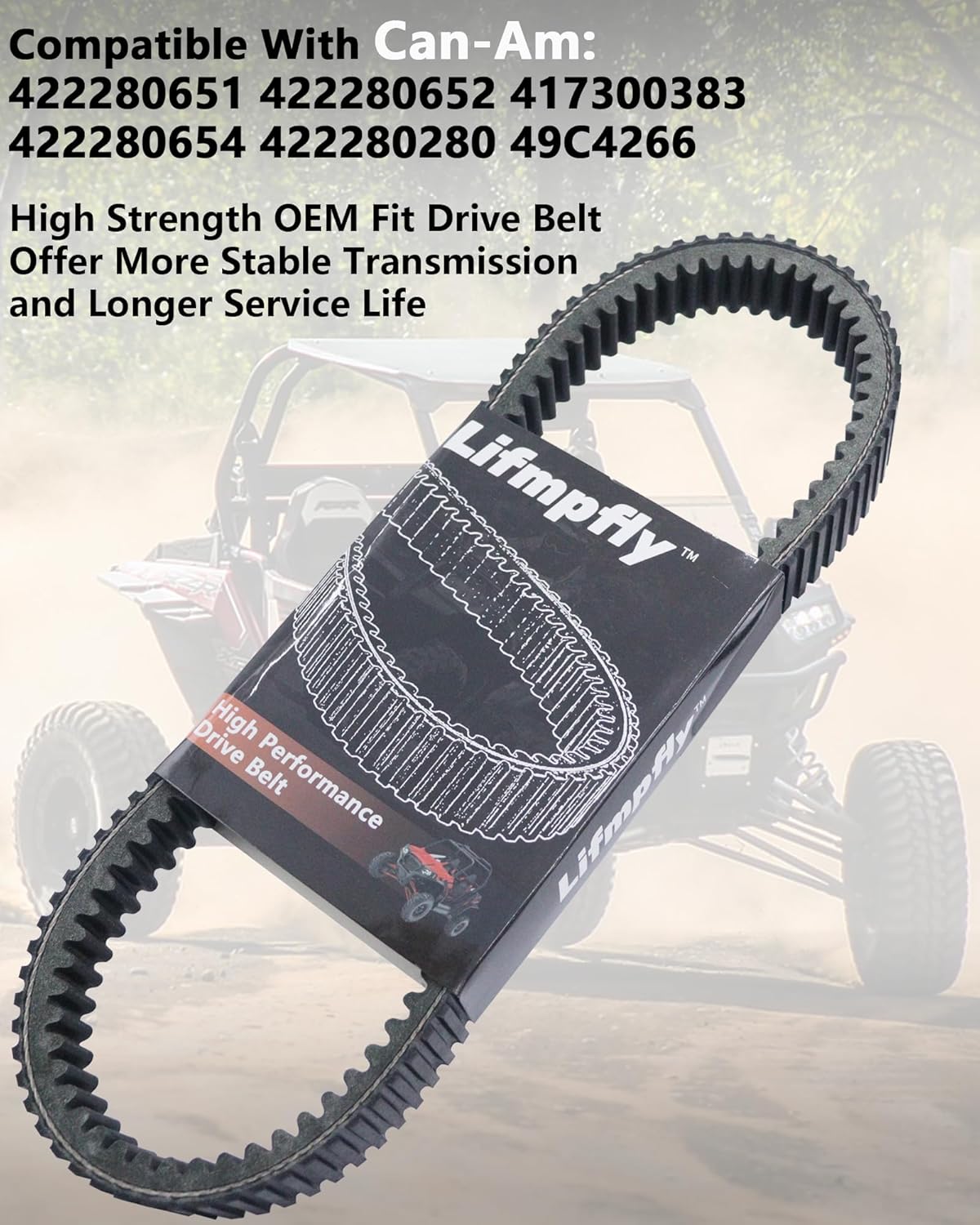 CVT Drive Belt for Can-Am Maverick X3 2017-2025, Maverick X3 Drive Belt Heavy-Duty High Strength, Replace 422280652 422280651 49C4266