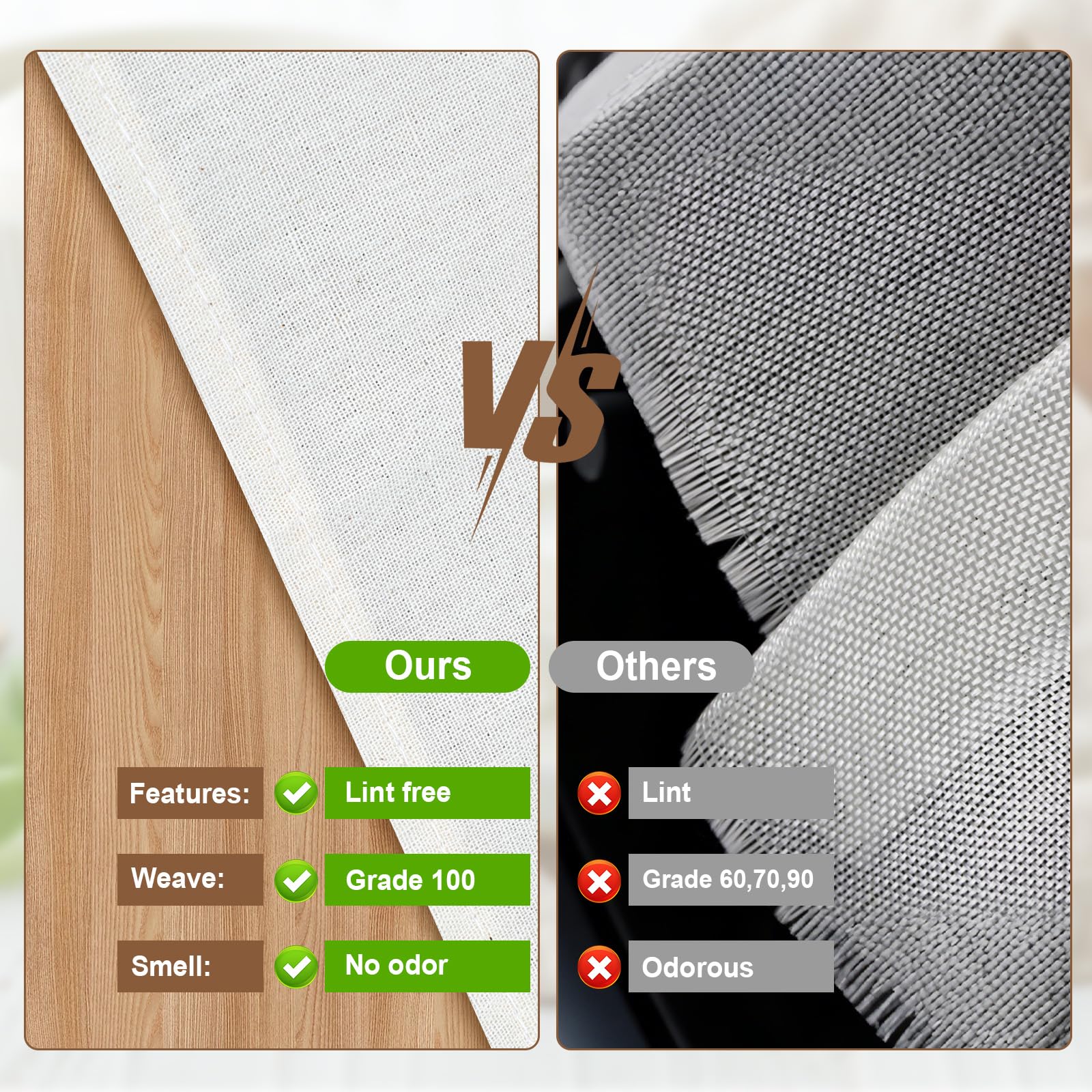 AiQInu Garza Alimentare Filtrante 50×50cm Panno per Formaggio Riutilizzabile Cotone Naturale