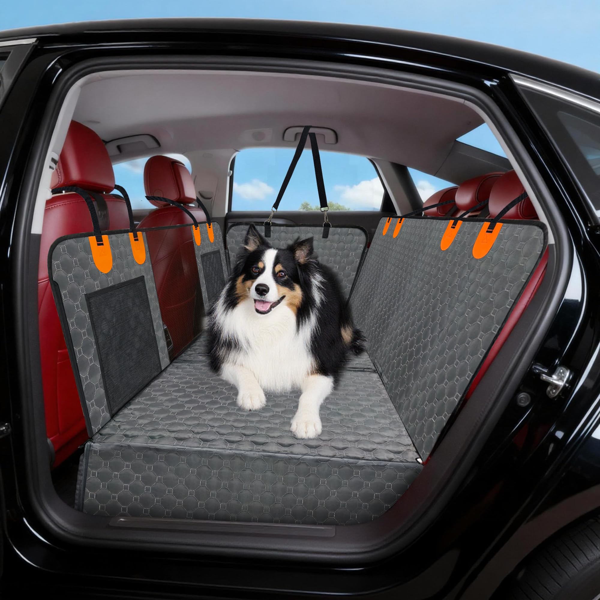 BingoPaw Funda Coche Perro Impermeable Antideslizante con Bolsillos 128x62.5x56cm