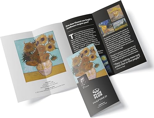 Miniatura 4 de PLUS PLUS - Inspirado - Van Gogh, girasoles - 350 piezas - Extremo abierto, juguete de construcción de arte, mini bloques de rompecabezas