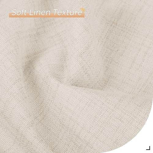 Miniatura 8 de INOVADAY Cortinas 100% opacas para dormitorio de 84 pulgadas de largo, juego de 2 paneles, cortinas opacas de lino con pestaña trasera y bolsillo