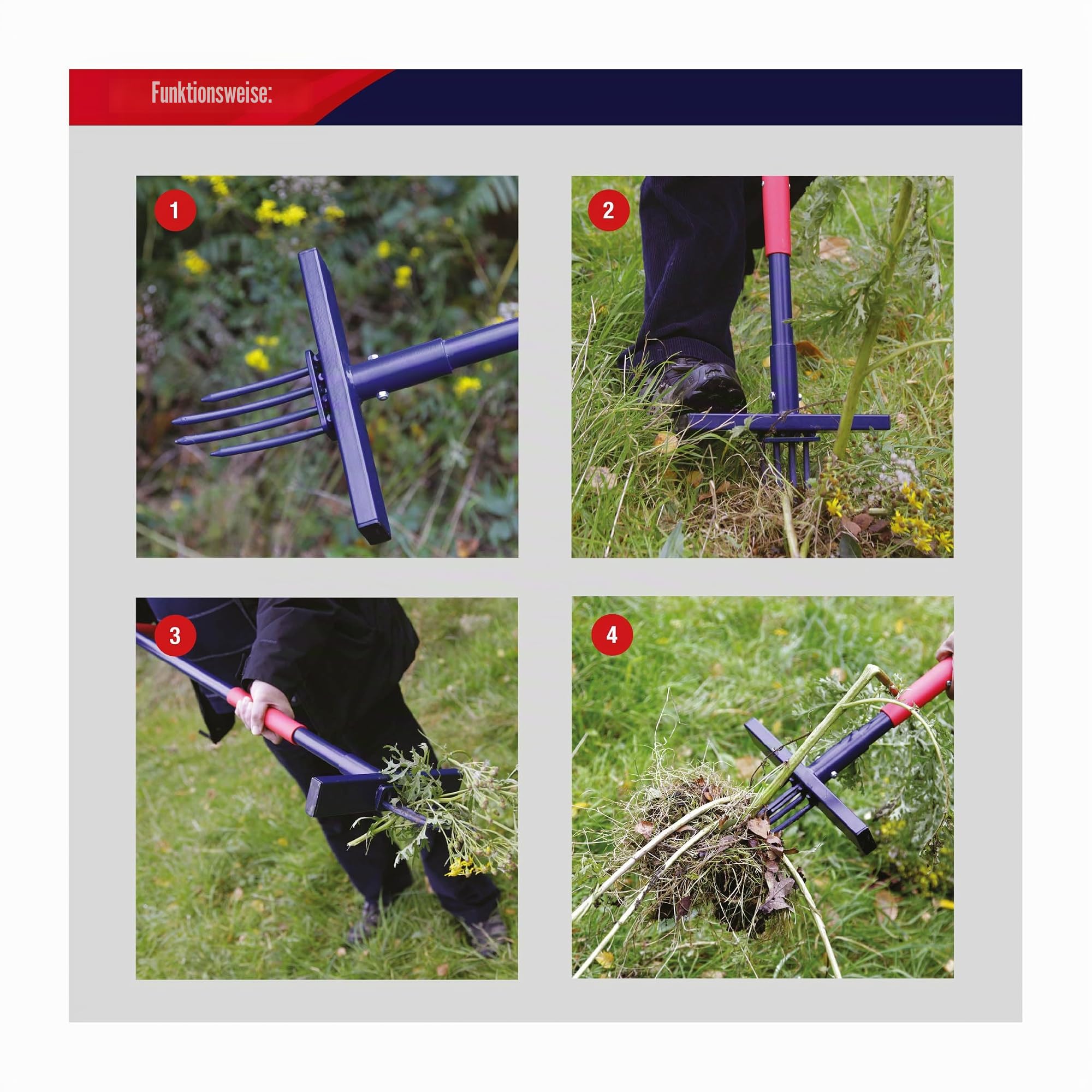 Spear & Jackson 4853UW Ragwort Ultra Unkrautstecher - Langlebiges Ganzmetall-Design, Pump-Action-Mechanismus, rutschfester Griff, ideal zum Entfernen von invasivem Unkraut und Ragwort