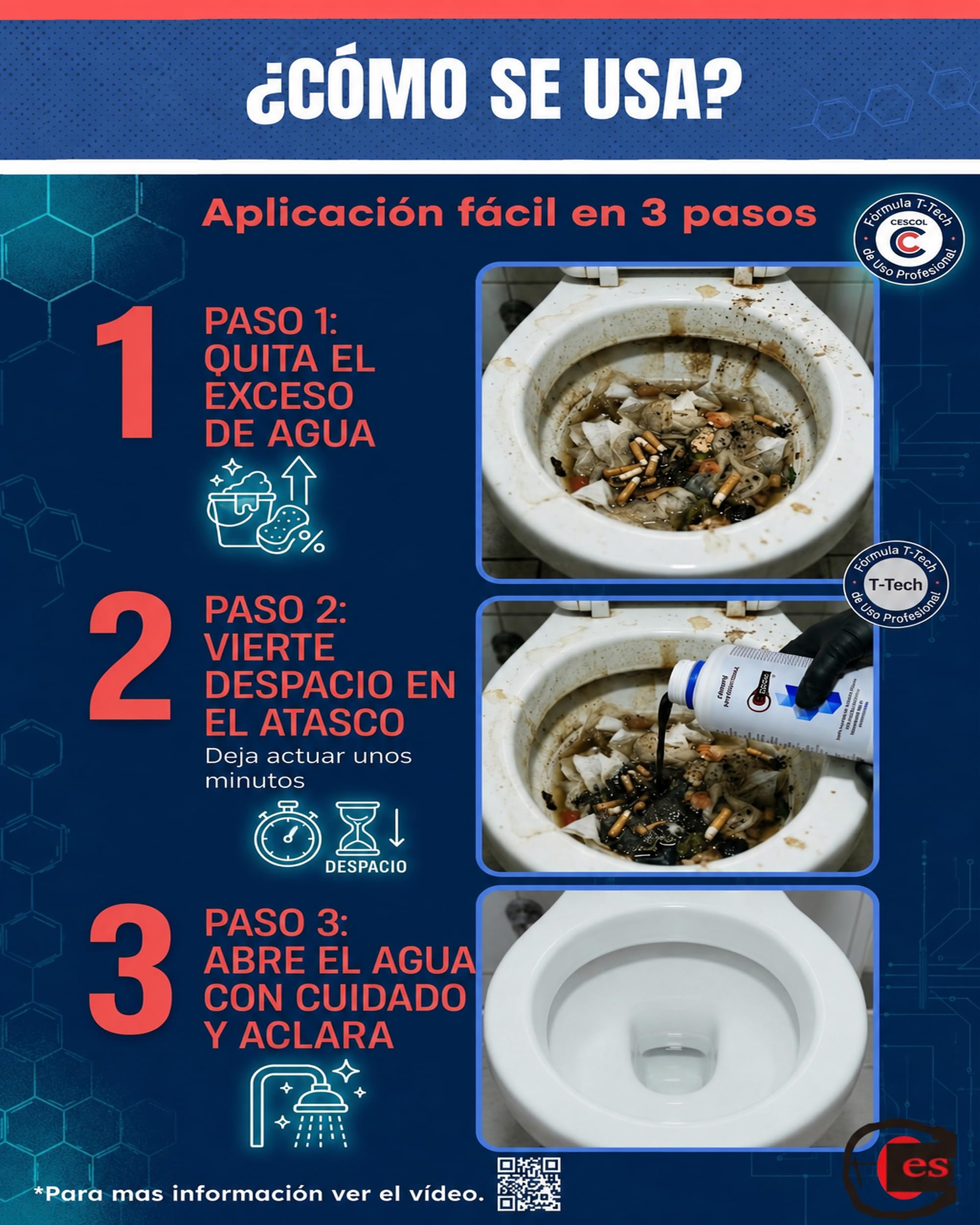 PROVAT Desatascador Tuberías Profesional Químico 1 L (2 kg), Atascos Difíciles, Fregadero, WC y Ducha, Sin Dañar Tuberías (1Unidad).