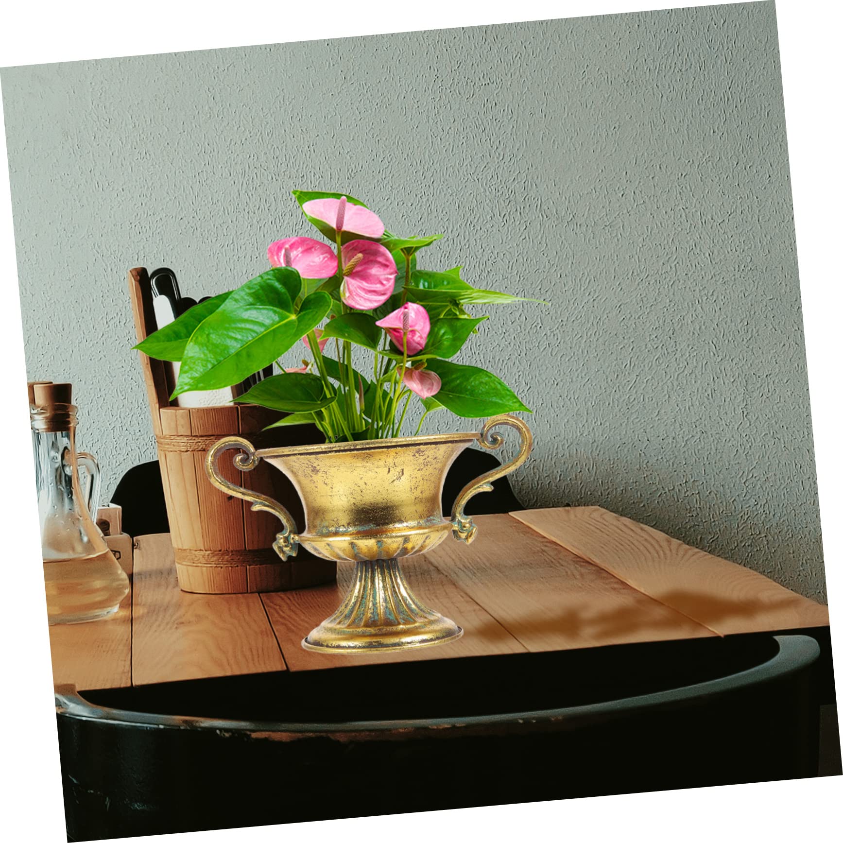 Amazon｜ibasenice 属製花瓶 鉄製植木鉢 レトロデザイン 卓上フラワー