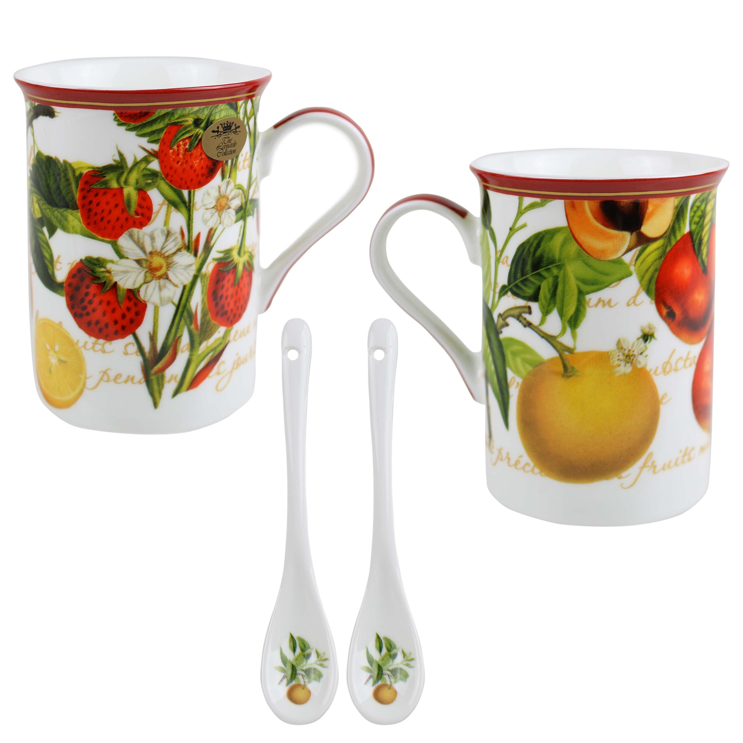 Leonardo Fine China Fruit Garden Mug/Cup & Spoons Set Gift Box Mothers Day