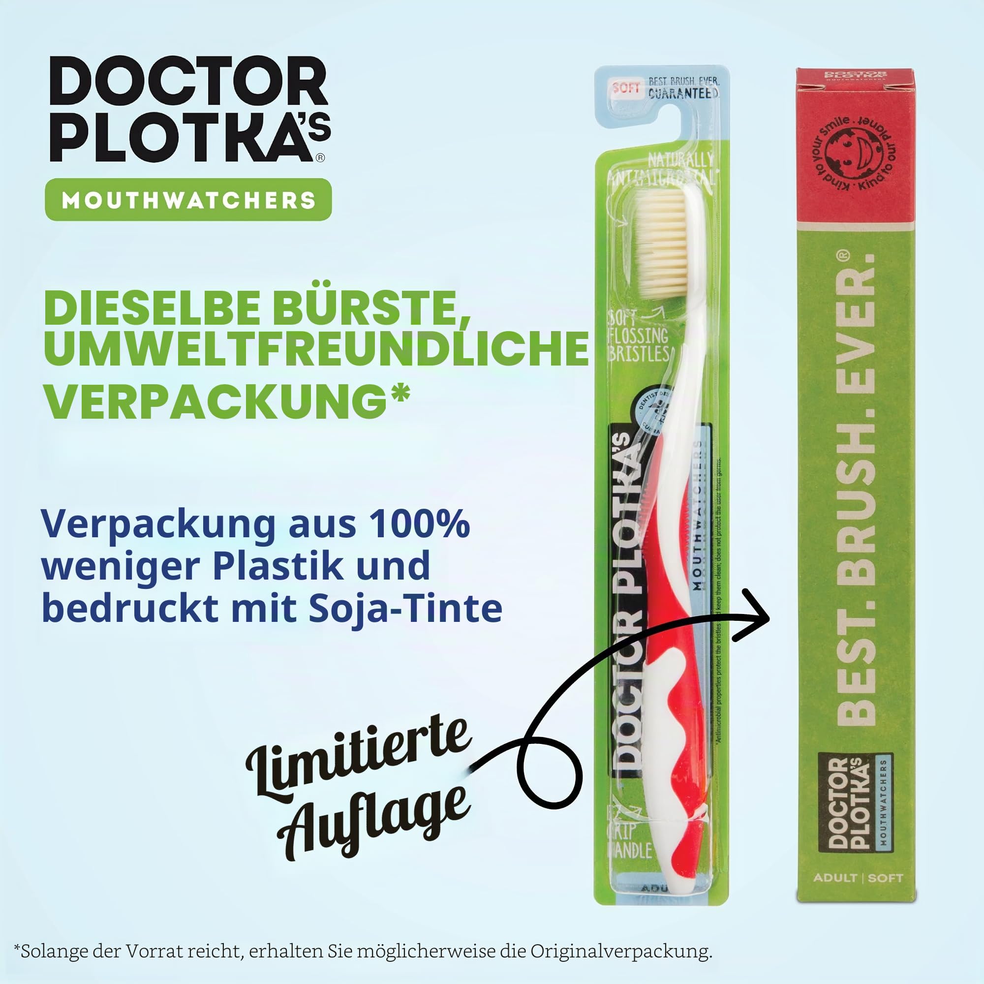 MOUTHWATCHERS Doctor Plotka's Floss Borsten-Zahnbürste, für Erwachsene, 8 Stück