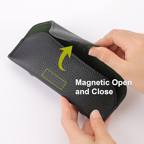 Miniatura 3 de Soporte para lentes de sol para visera de automóvil, clip de cuero para lentes de automóvil, accesorios para visera, soporte para lentes, 01-Negro