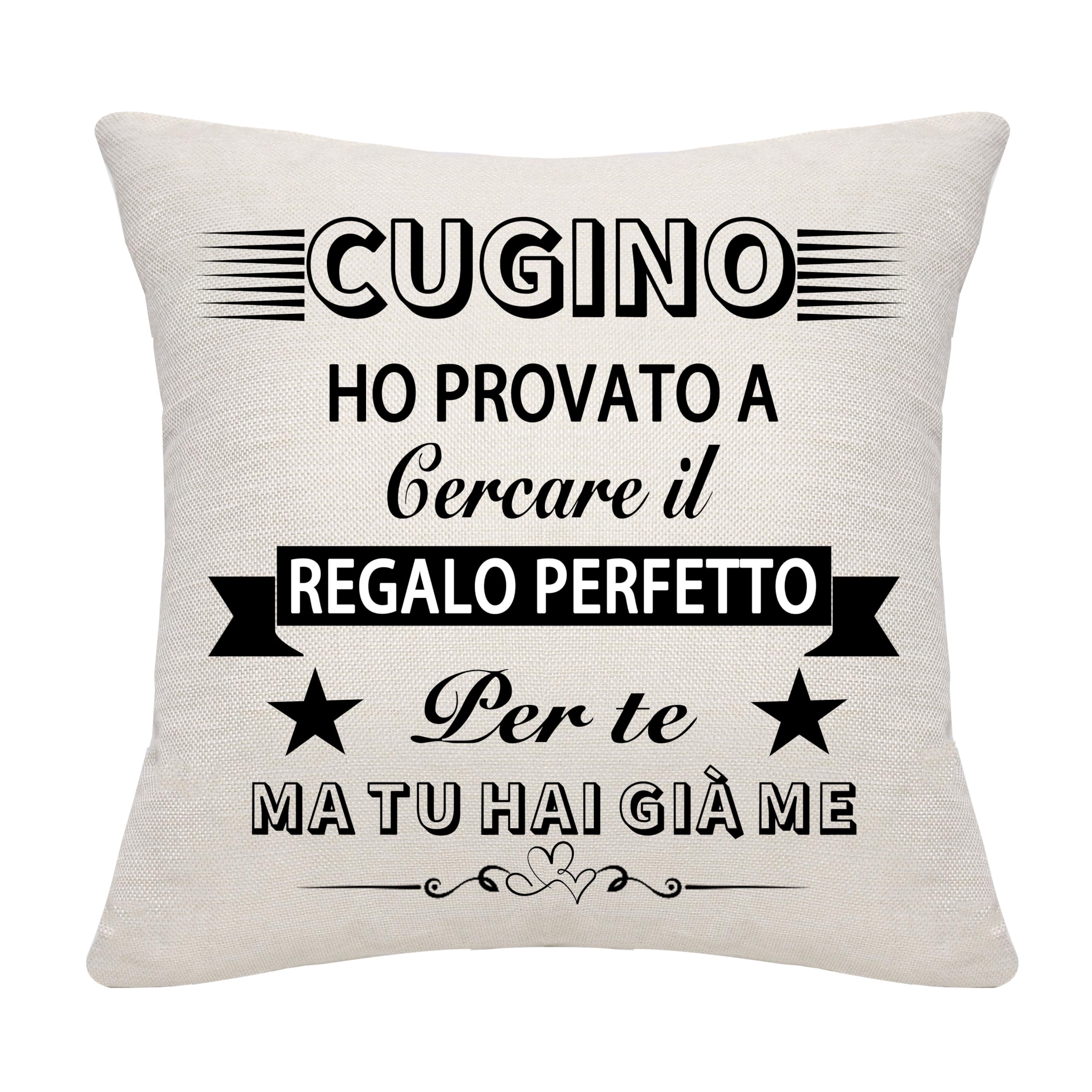 Bommex Divertente copertura del cuscino per il cugino dal cugino o cugina cugino regalo di compleanno regalo di laurea regalo di Natale (cugino)