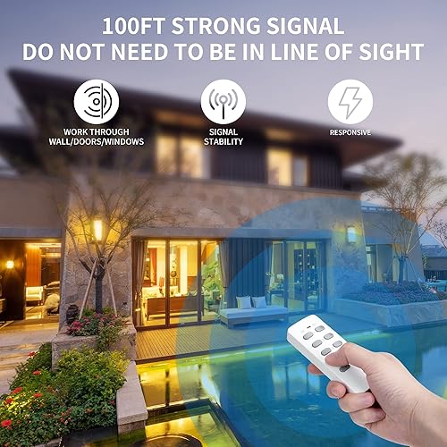 Miniatura 3 de Interruptor de luz inalámbrico con toma de control remoto para electrodomésticos, kit de interruptor de luz remoto expandible, alcance de hasta 100