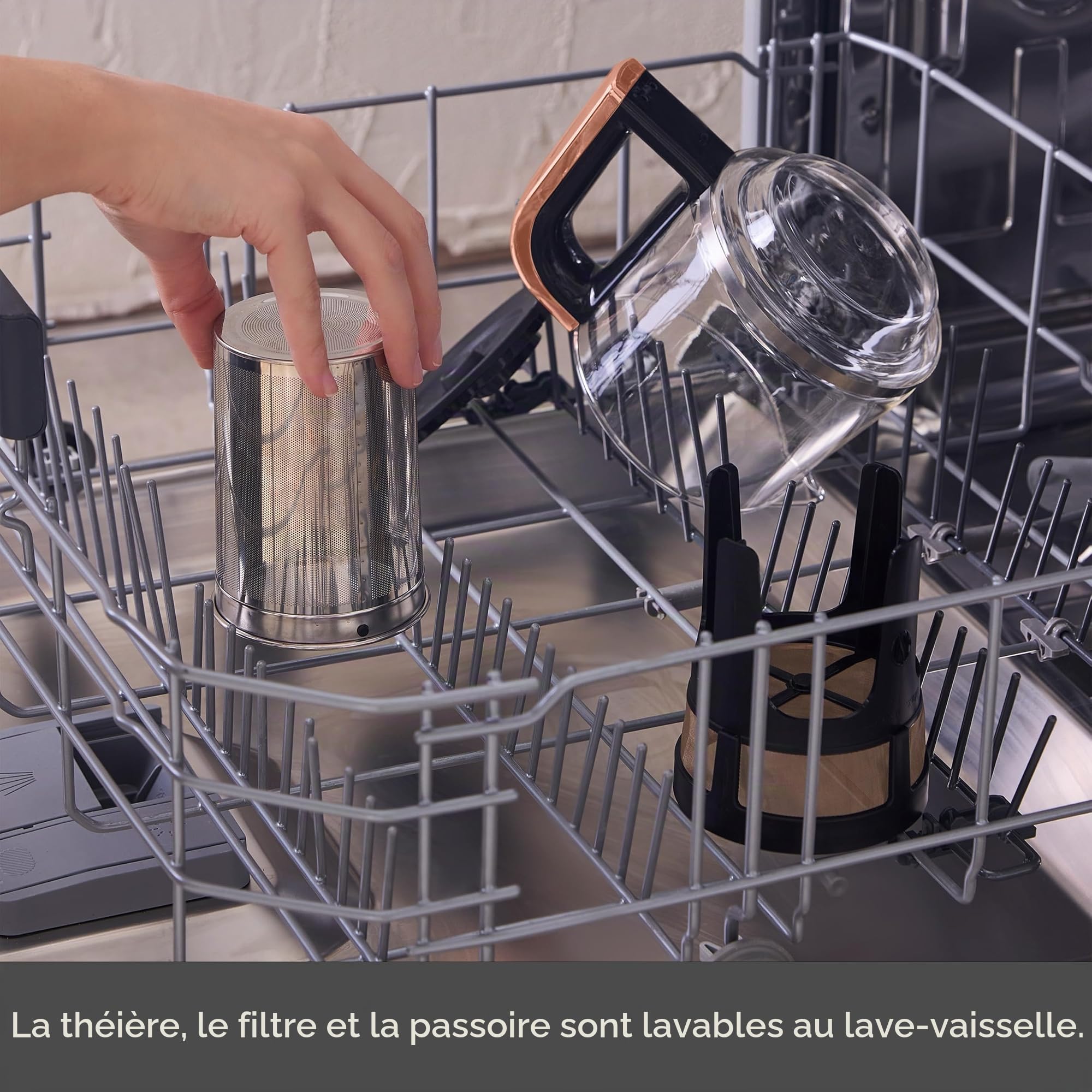 Karaca Bouilloire Robotea Pro 4 en 1 automatique et parlante Bouilloire et cafetière filtre 2500W, Black Copper