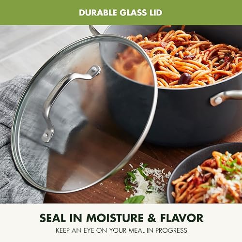 Miniatura 6 de GreenPan Valencia Pro - Olla antiadherente de cerámica anodizada dura de 5 cuartos de galón con tapa, sin PFAS, inducción, apta para lavavajillas