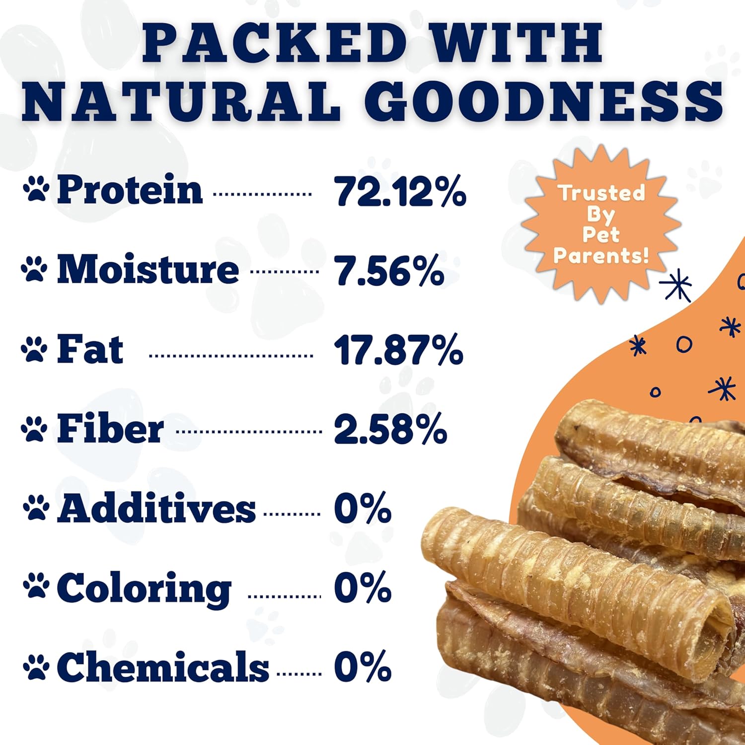 Amazing Dog Treats - 6 Inch Beef Trachea Dog Chews (20 pcs - 32 oz) - Trachea Dog Treats - NO Hide - Digestible and Safe Chews for Dogs - Glucosamine and Chondroitin for Joint Health for Dogs