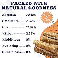 Vista 5 de Amazing Dog Treats - Masticables para perros con tráquea de carne de res de 6 pulgadas (20 piezas - 32 onzas) - Golosinas para perros de tráquea