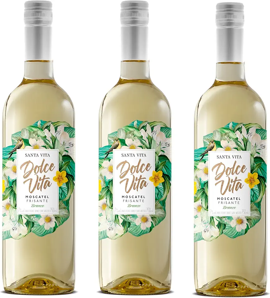 Vinho Branco Frisante Santa Vita Moscatel 750ml (3 Unidades)