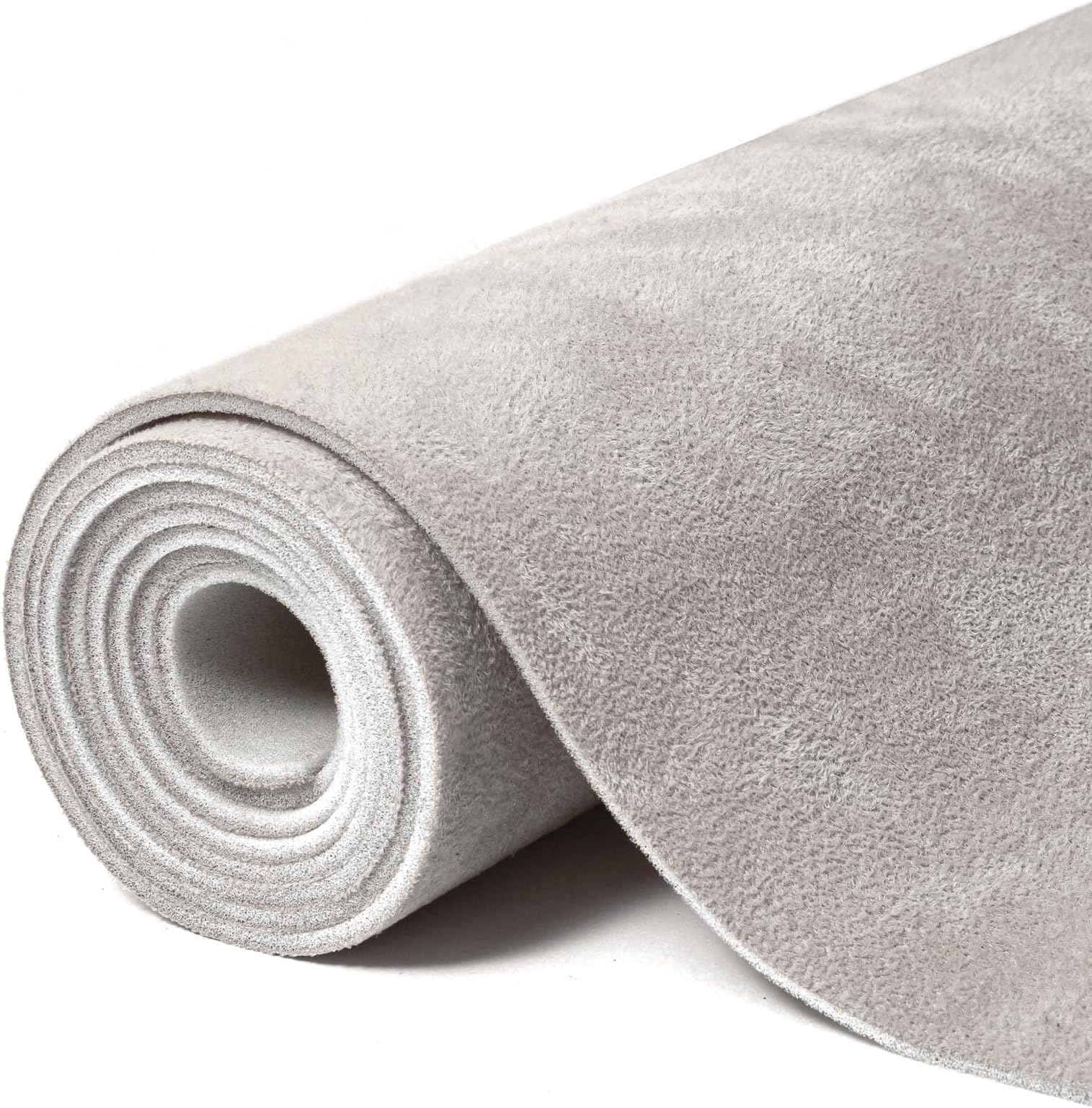 Babnecl Suede Auto Headliner Fabric 122" L × 60" W with Foam Backing - Tube Packaging - Light Grey Interior Replacement Material for Car/Truck/SUV/RV Roof - Home Repair/DIY Headliner Material