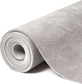 Babnecl Suede Auto Headliner Fabric 56" L 60" W with Foam Backing - Tube Packaging - Light Grey Interior Replacement Material for Car/Truck/SUV/RV Roof - Home Repair/DIY Headliner Material