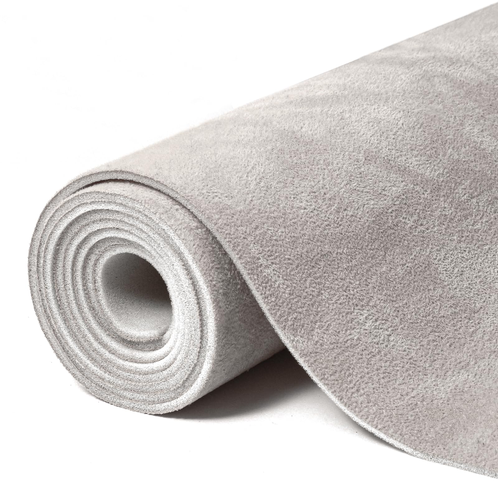 BabneclSuede Auto Headliner Fabric 92" L × 60" W with Foam Backing - Tube Packaging - Light Grey Interior Replacement Material for Car/Truck/SUV/RV Roof - Home Repair/DIY Headliner Material