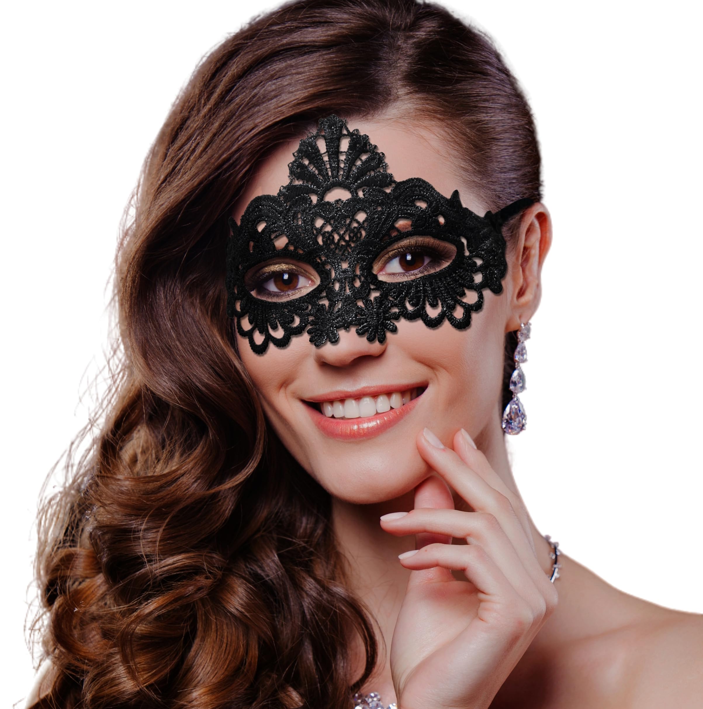 Mordarli Masquerade Mask for Women Lace Eye Mask for Halloween Costume Party: Moon Princess