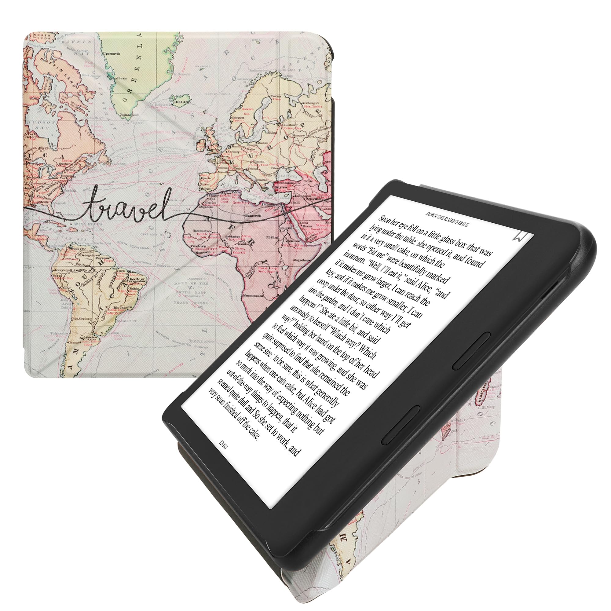 kwmobile e-reader hoesje compatibel met Kobo Libra Colour - Kunstleren ereader cover met stand - Opkomende Zon in grijs