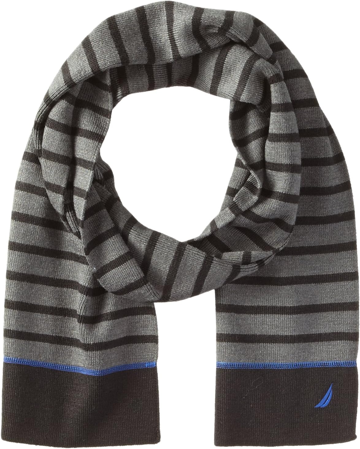 Nautica Men's Striped Scarf with Contrast Stitching