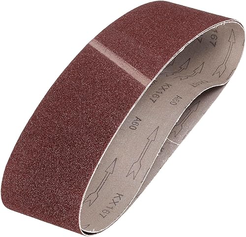 Miniatura 58 de HARFINGTON 3 correas de lijado de 18 pulgadas, 12 unidades de 60 granos de óxido de aluminio abrasivo de lijadora para carpintería, pulido de metal,