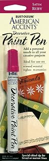 Rust-Oleum 215154 American Accents Satin Decorative Paint Pen, Ruby, 1/3-Ounce
