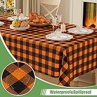 Vista 13 de Smiry Paquete de 10 Manteles Desechables de Cuadros Vichy Azules - 54" x 108" Mantel de Plástico de Servicio Pesado, Cubiertas de Mesa Impermeables