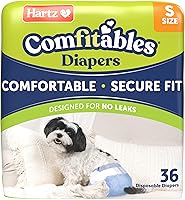 Vista 16 de Hartz Comfitables - Pañales desechables para perros, talla XXS, 42 unidades, ajuste cómodo y seguro, fácil de poner, pañal súper absorbente