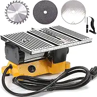 Serra de mesa elétrica de 10 cm, 60 W, mini bancada, ótima serra elétrica para artesanato de mesa, suporte de bancada circular com 2 peças