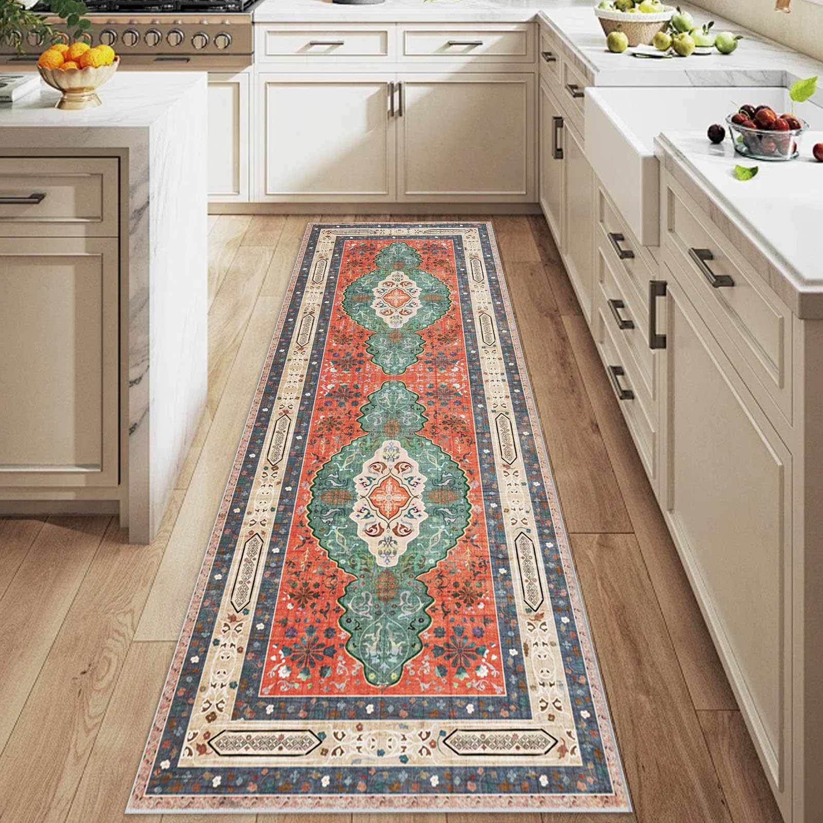 Alfombra de pasillo antideslizante y suave de 80 x 120 cm lavable a máquina para cocina