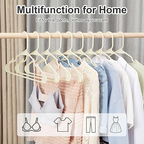 Miniatura 3 de VECELO Paquete de 50 perchas de plástico resistentes  Duraderas y ligeras que ahorran espacio para ropa sucia y perchero  Perfecto para dormitorios