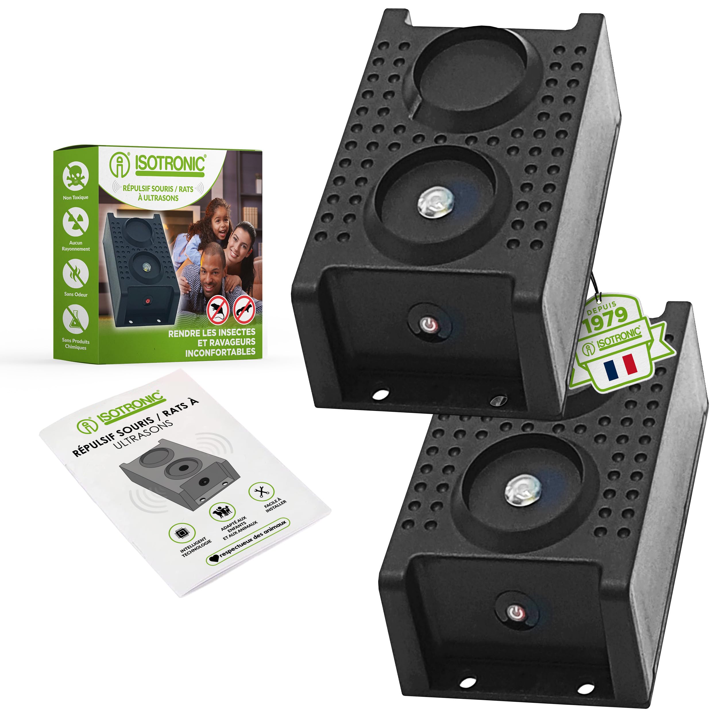 Répulsif martres ultrasons ISOTRONIC avec lampe LED voiture et maison