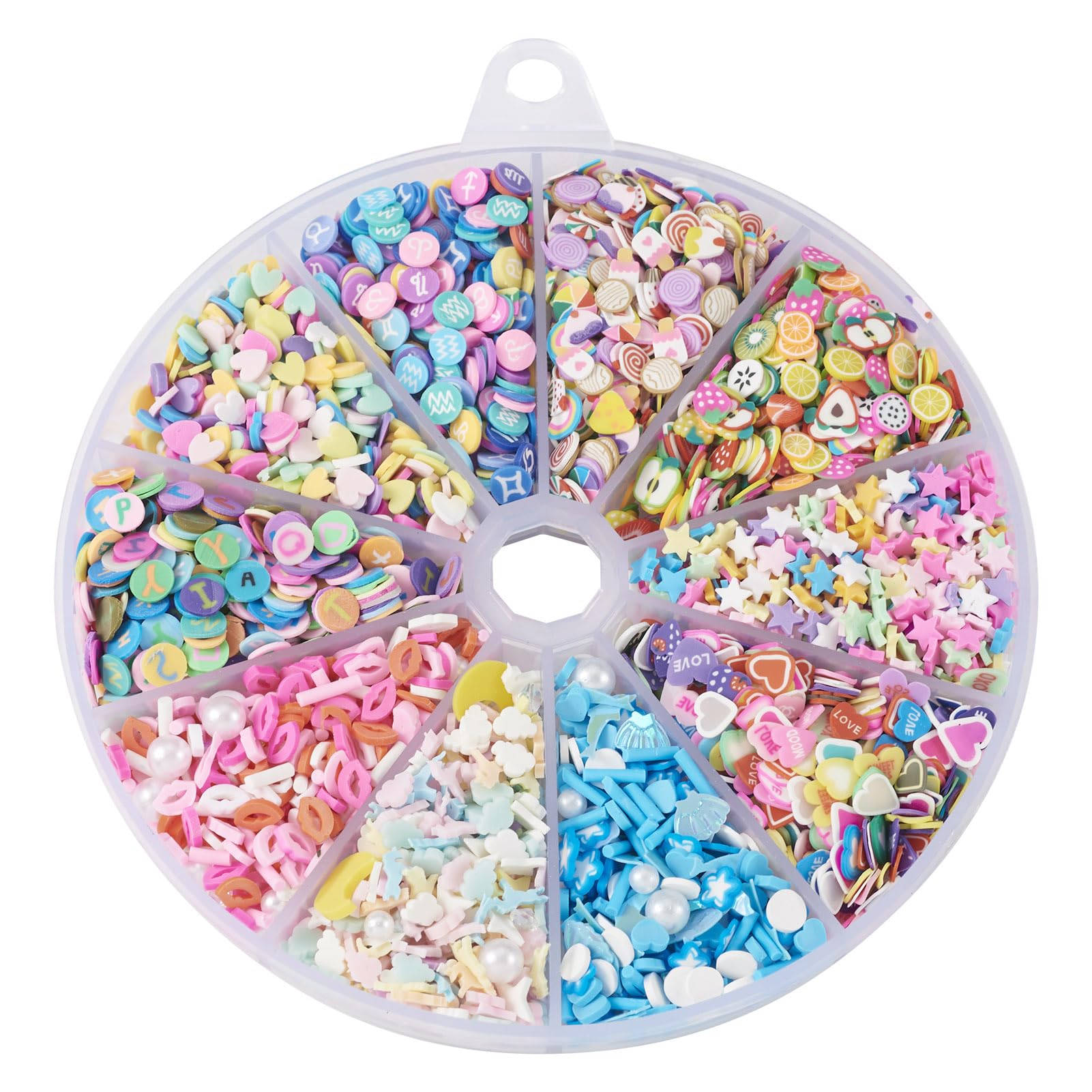 Spritewelry Slime Charms Nail Clay Charms Phone Charms 3D Polymer Clay Flatback No-Hole Charms for Vase Filler DIY Crafts Nail Art Fashion Nail Care Cellphone Decoration (Colorful-70G)
