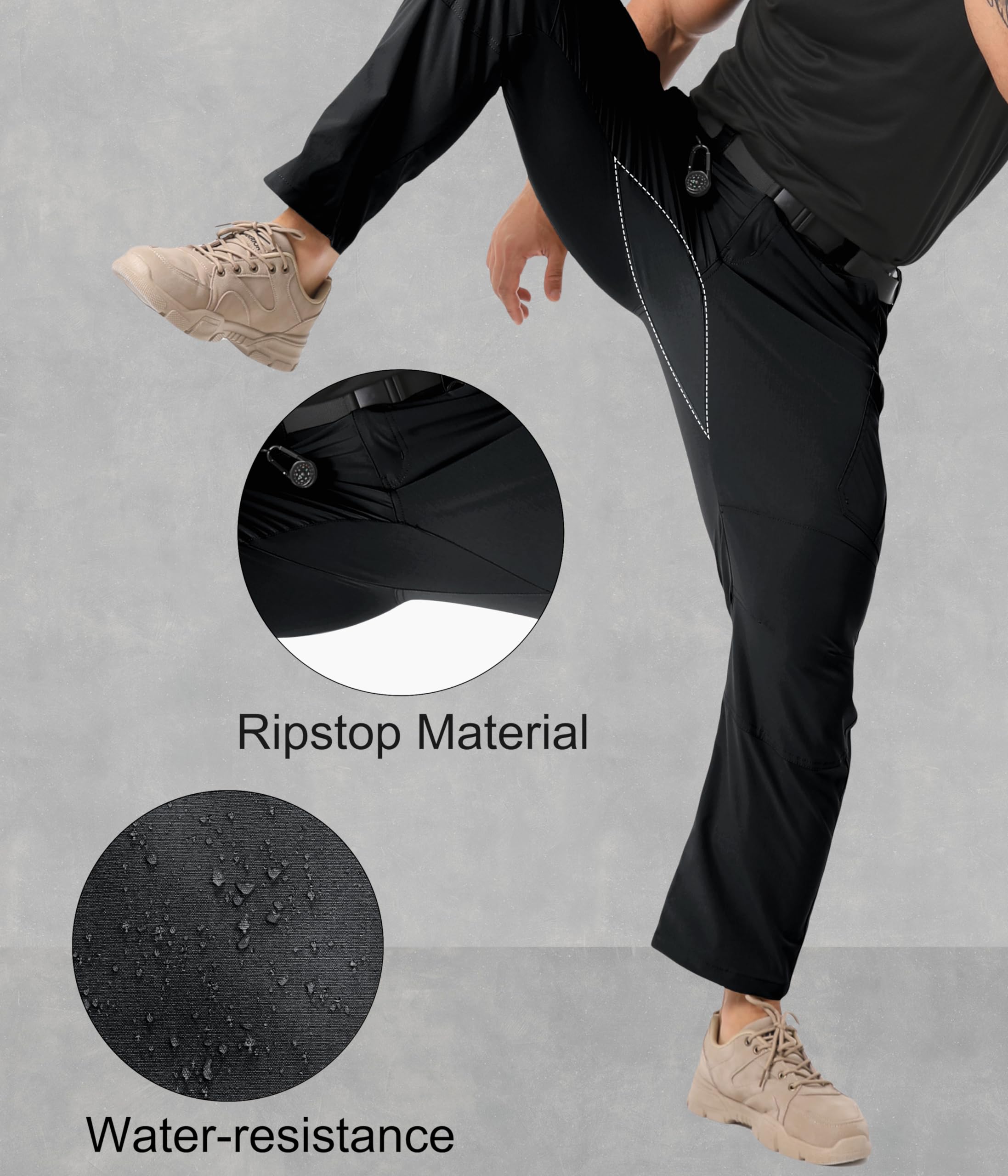Arunlluta Taktische Herren-Hose, Ripstop-Hose, wasserabweisend, Cargo-Arbeitshose für Herren, Stretch-Wanderhose, leicht