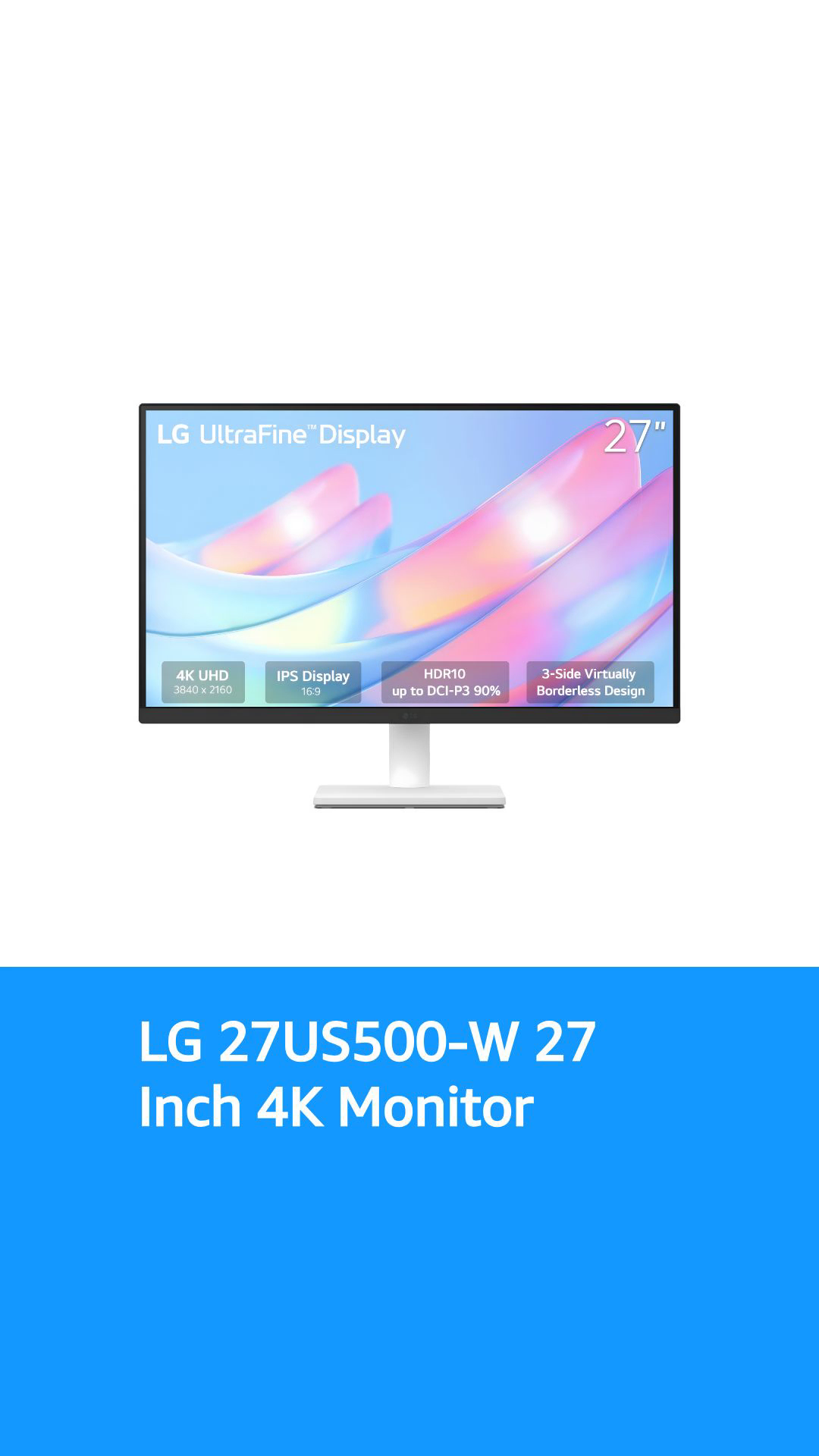 LG 27US500-W Ultrafine Monitor 27-Inch 4K UHD (3840x2160) HDR10