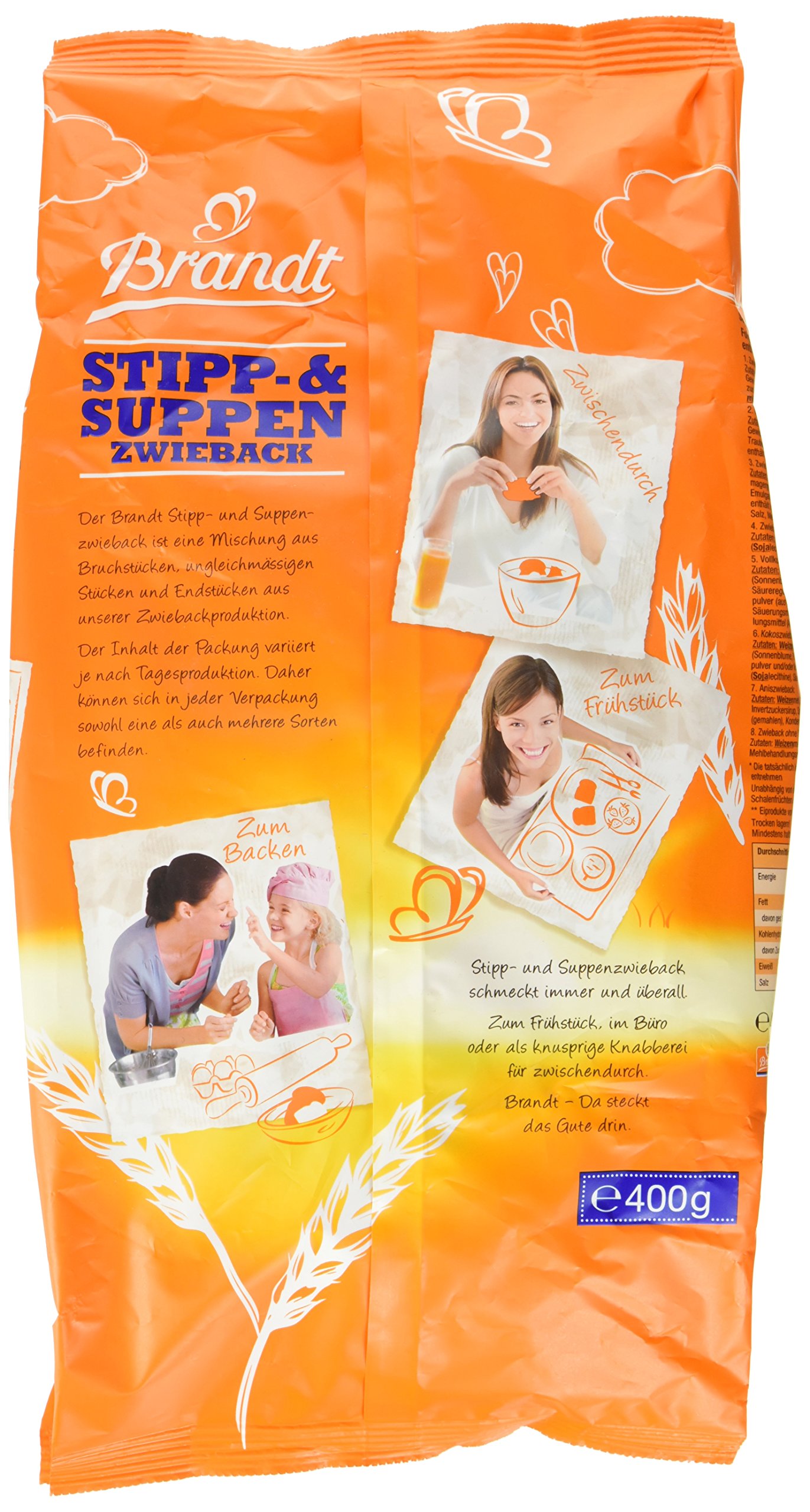 Brandt Stipp- und Suppenzwieback, 12er Pack (12 x 400 g Packung)