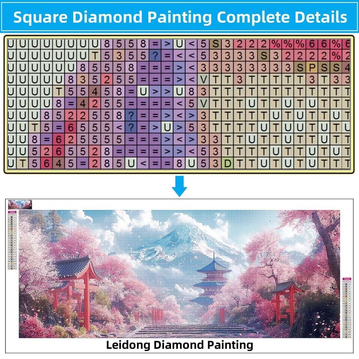 5D DIY diamentowe malowanie kompletny zestaw, góra Fuji, krajobraz obrazy do malowania diamentami, hobby dla dorosłych diamentowa dekoracja do domu 50 x 125 cm 58Y-10477