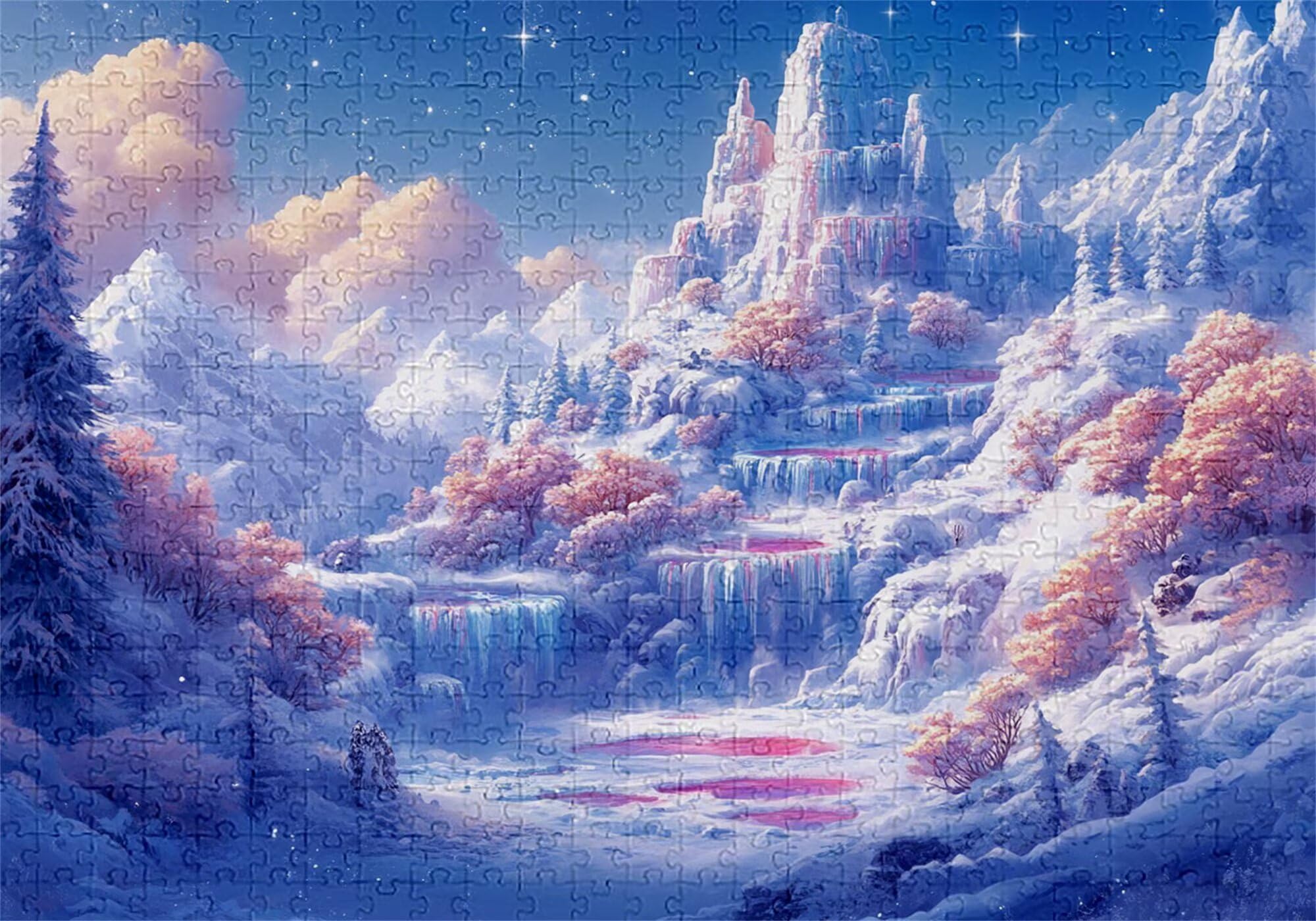 Puzzle 4000 elementów Zimowe puzzle dla dorosłych Krajobraz 141x87cm Unikalne Rzemiosło Klasyczne 3D Drewniana układanka do rodzinnych gier aktywnych, układanka zrób to sam do dekoracji ścian domu