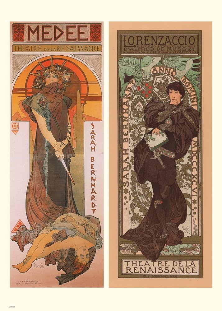 Alphonse Mucha アート作品 2点セット Amazon.com: Alphonse Mucha Prints - Set of 2 (11x14 Inches