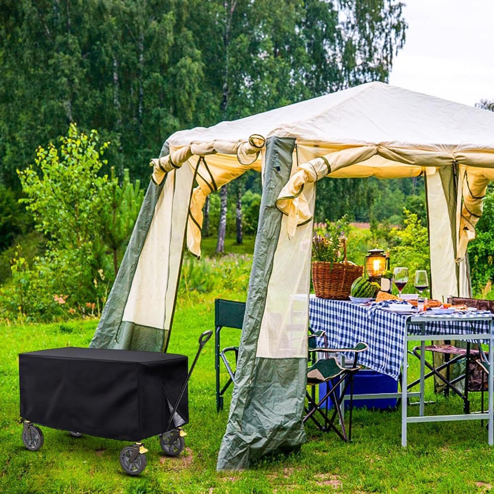 Zusammenklappbare Wagenabdeckungen,Wagenabdeckungen für den Außenbereich | Wasserdichte Oxford-Gartenwagen-Abdeckungen | Staubdichte Wagenabdeckungen, zusammenklappbare Gartenwagenabdeckungen, Wagenüb