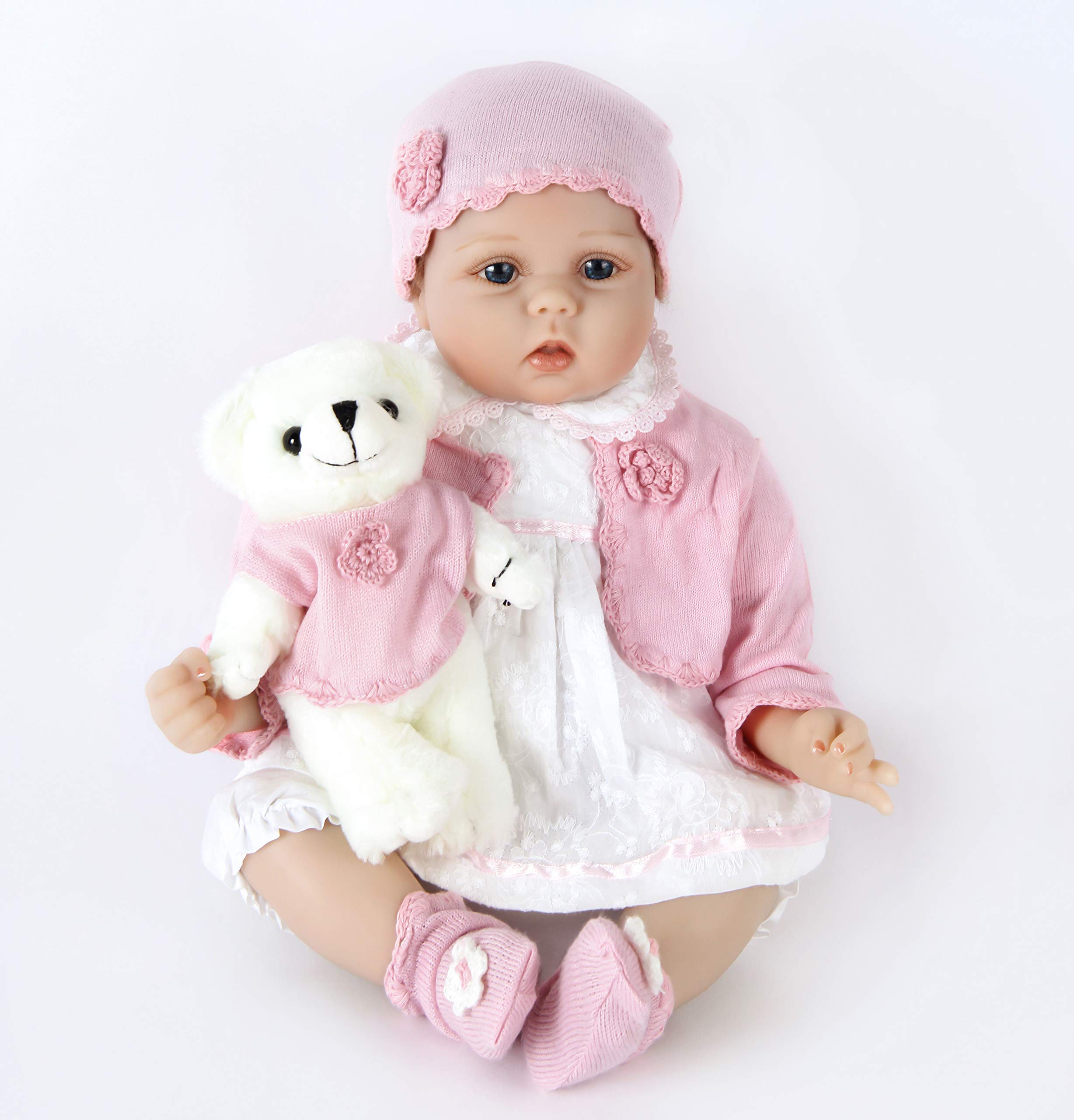 SYP Lalki Reborn 22 cale 55 cm Dziewczyna Realistyczne Miękkie Silikonowe Ręcznie Robione Winylowe Lalki Wyglądające jak Prawdziwe Dziecko Reborn Lalki Prezent na Boże Narodzenie Dziewczyna