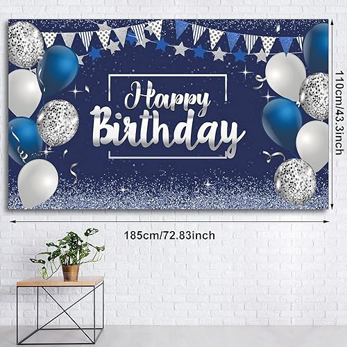 Miniatura 9 de Tatuo Fondo de decoración de feliz cumpleaños, cartel de fondo de cumpleaños con purpurina, pancarta de feliz cumpleaños, suministros de fiesta de