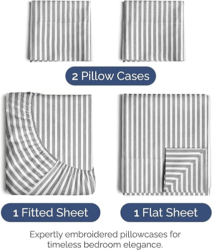 Vista 288 de Juego de sábanas de 4 piezas tamaño king, extrasuaves, transpirables y refrescantes con esquinas profundas, sábanas de fácil ajuste y sin arrugas