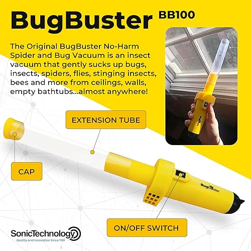 Miniatura 9 de Turbo BugBuster - Aspiradora de insectos con boquilla cónica y extensión total de 24 pulgadas.